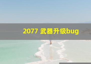 2077 武器升级bug